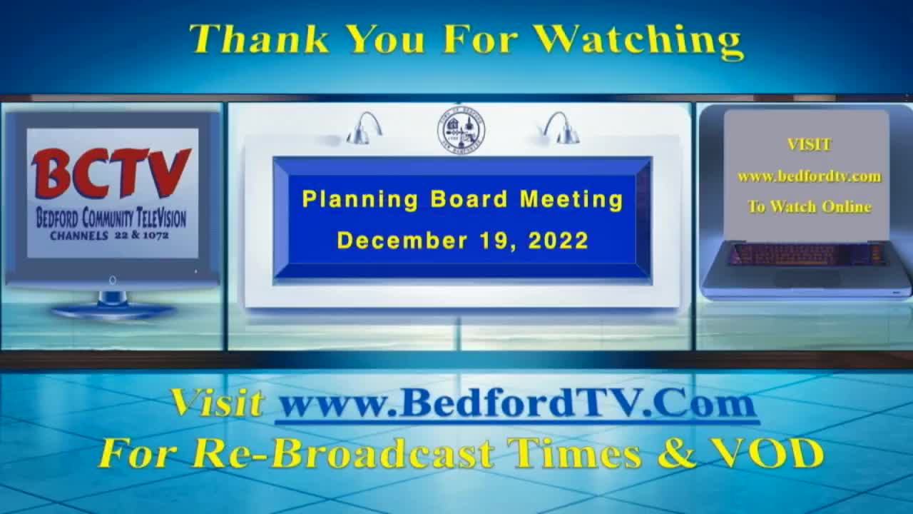 Planning Board Meeting, Monday December 19, 2022